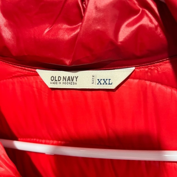 NEW NWT Old Navy‎ red shiny thin puffer jacket coat 2x XXL - Picture 7 of 9